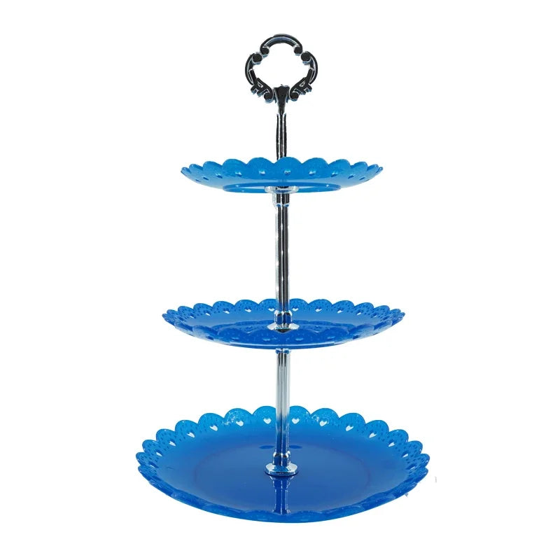 3 Tier Cake Tray Afternoon Tea Wedding Plates Party Tableware European Simply Style Creative Petal Fruit Tray Display Shelf