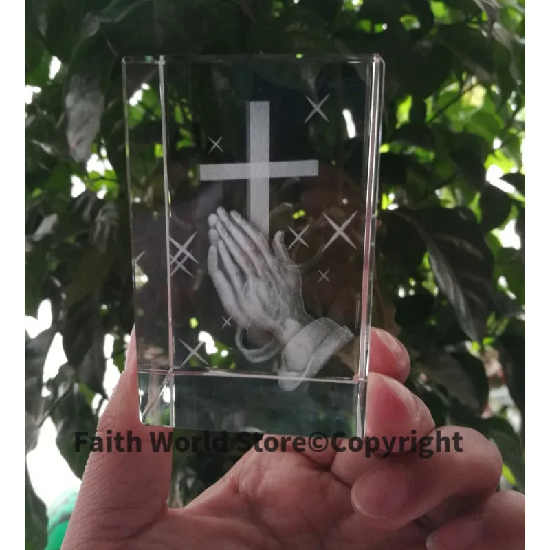 3D Crystal Cross Statue — Meaningful Religious Christmas & Home Gift
