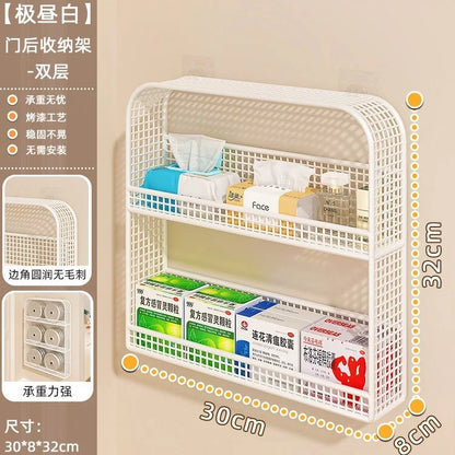 2-Tier Wall-Mounted Door & Wall Storage Rack