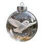 Crystal Clear Cardinal Bird Ball Ornament — 3D Nature Holiday Tree Decor
