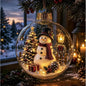 Clear Christmas Diorama Glowing Bauble Ornament — Holiday Scene Tree Decoration