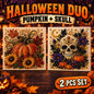 Halloween Diamond Painting Kits with Frame for Adults & Teens, 5D DIY Diamond Art Craft Kit with Full Drill Canvas and Tools, Pumpkin Ghost Witch Cat Halloween Wall Decor, Beginner-Friendly Gift, 8 X 8 Inch