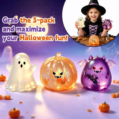Unisex Halloween TPR Squishy Toy Set - Spooky Ghost/Demon, Bat & Pumpkin Designs, Slow-Rise Stress Relief Fidget Toys, Funny Party Favors & Trick-Or-Treat Bag Fillers