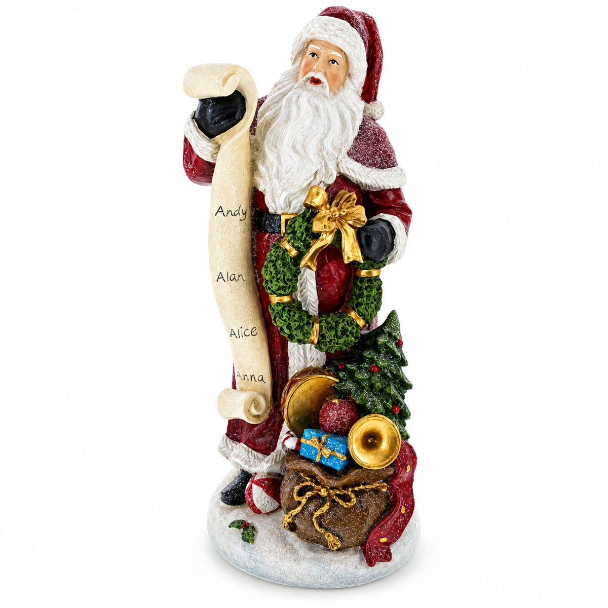 11.5in Santa Reading Christmas Figurine