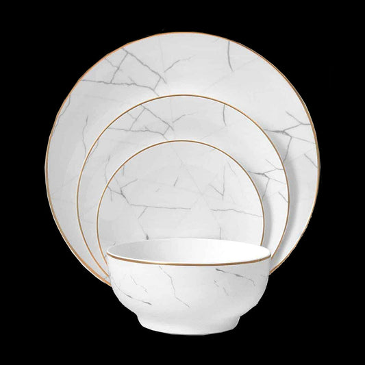 Carrara Marble 16 Piece Dinnerware Set