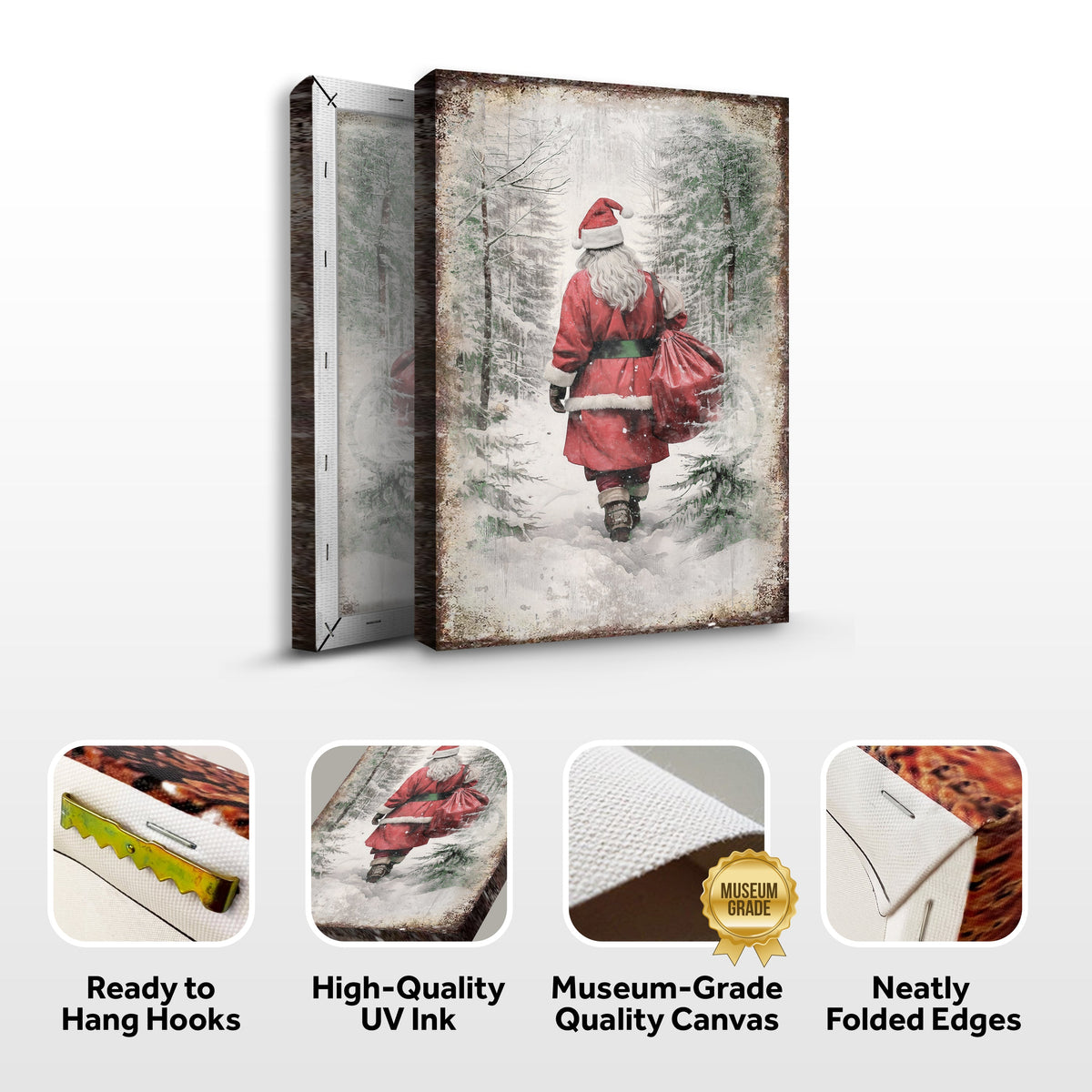 Vintage Christmas Santa Claus Wall Art