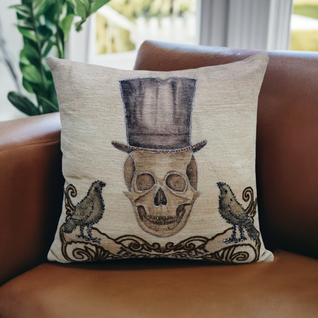 Halloween Embroidered Throw Pillow 20" x 20"