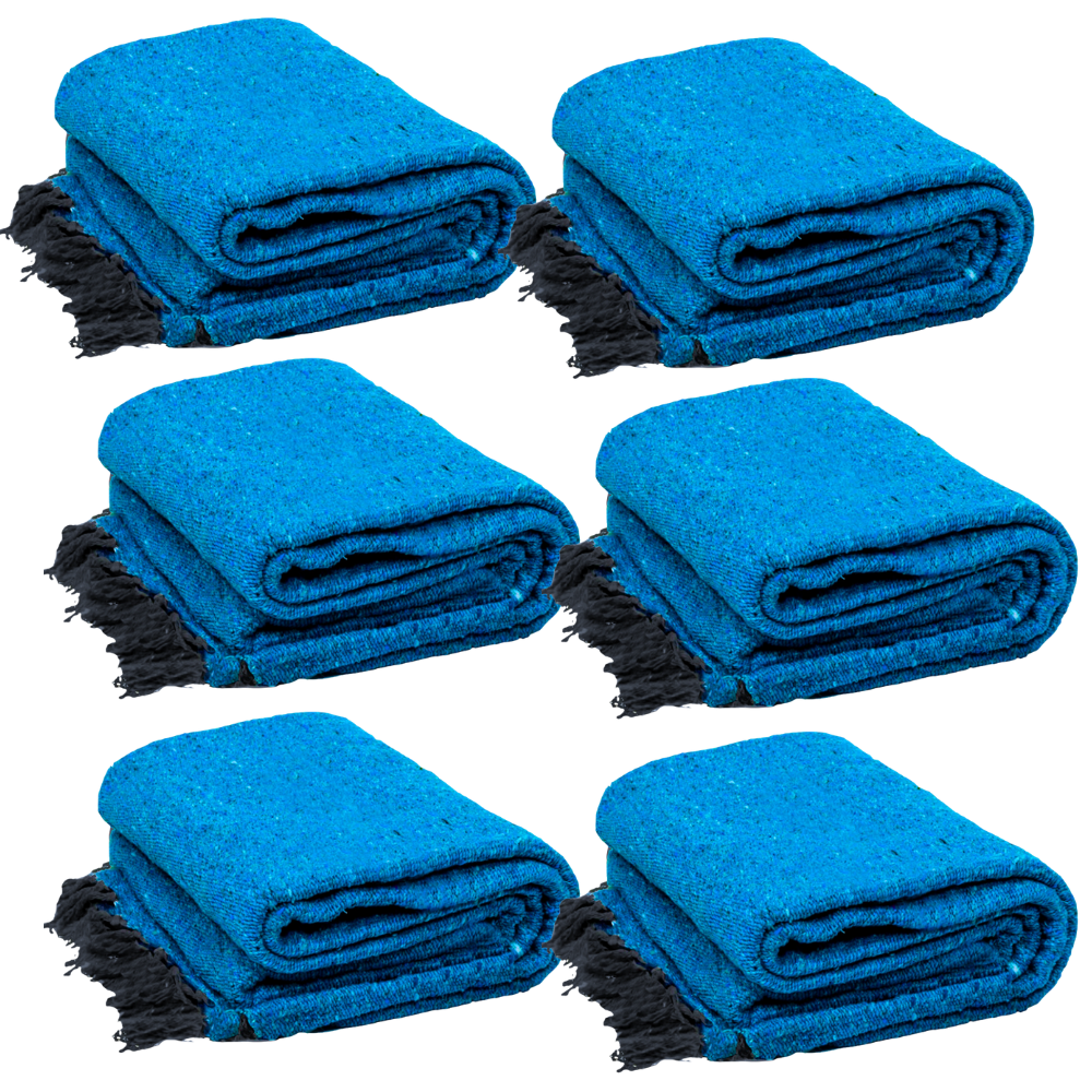 Aqua Blue Mexican Blanket