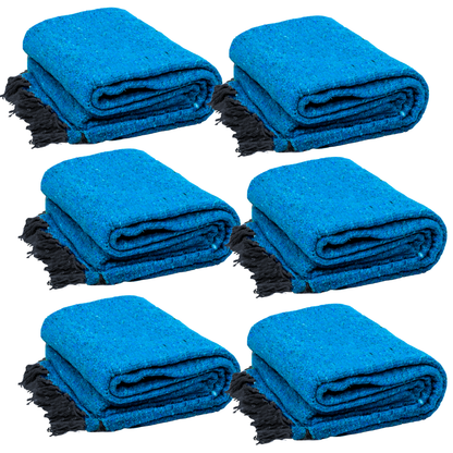 Aqua Blue Mexican Blanket