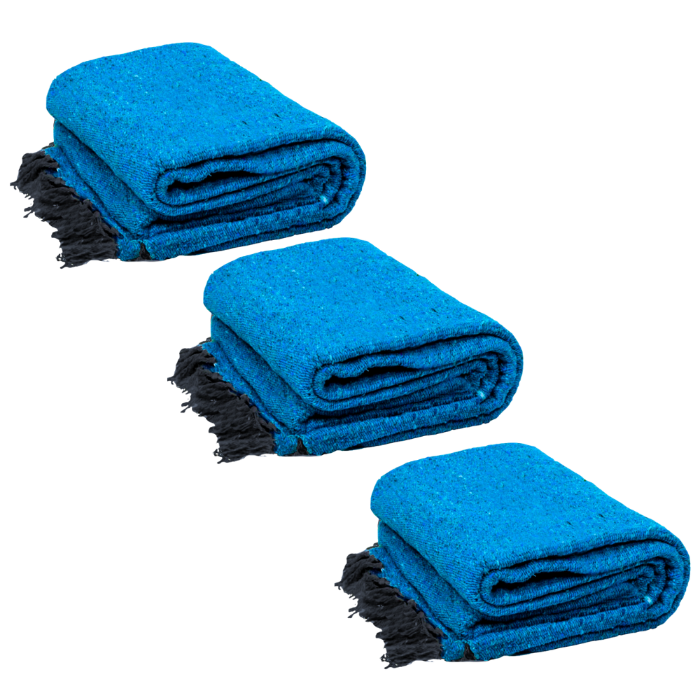 Aqua Blue Mexican Blanket