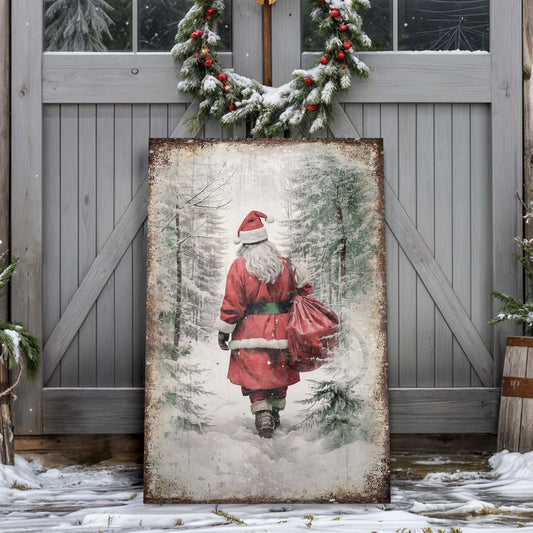 Vintage Christmas Santa Claus Wall Art