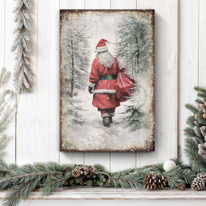 Vintage Christmas Santa Claus Wall Art