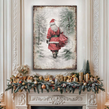 Vintage Christmas Santa Claus Wall Art