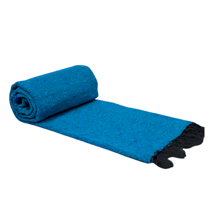 Aqua Blue Mexican Blanket
