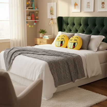 Squishy Emoji Microbead Throw Pillow